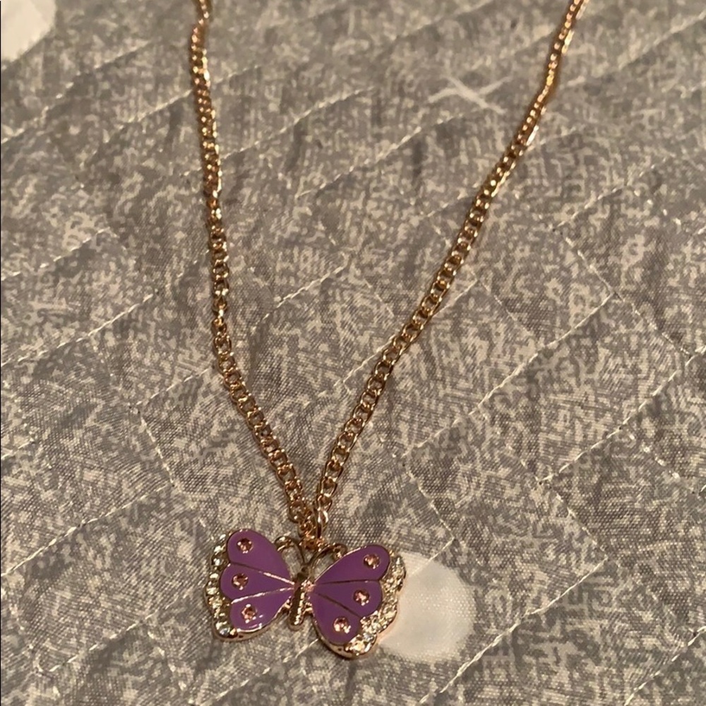 Betsey Johnson necklace purple butterfly 🦋